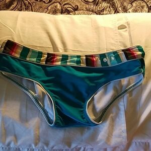 Split Teal Bathing Suit Bottoms Small